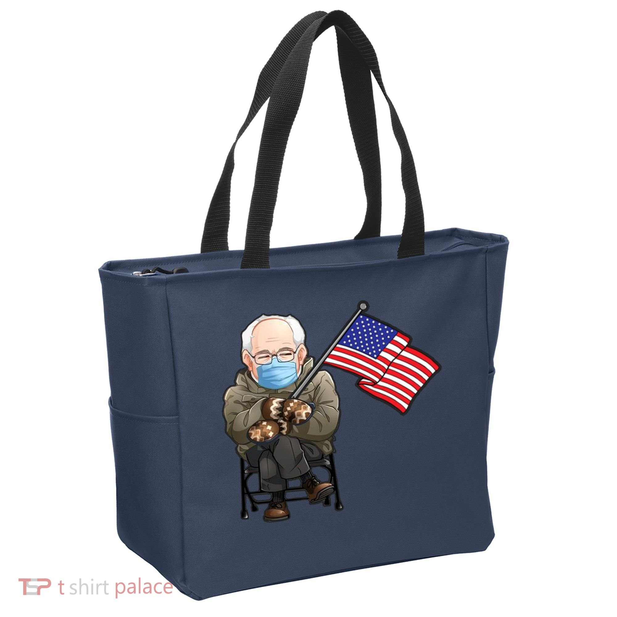Bernie Sanders Mitten Meme USA Flag Tote Bag