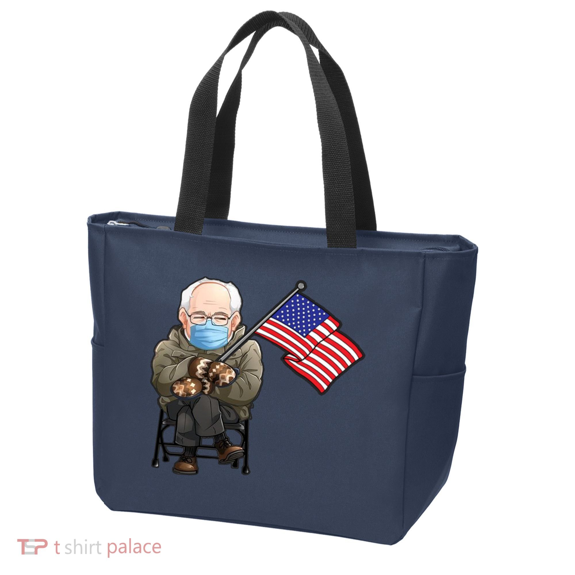 Bernie Sanders Mitten Meme USA Flag Tote Bag