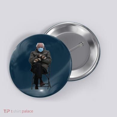 Bernie Sanders Mittens Sitting Inauguration Button
