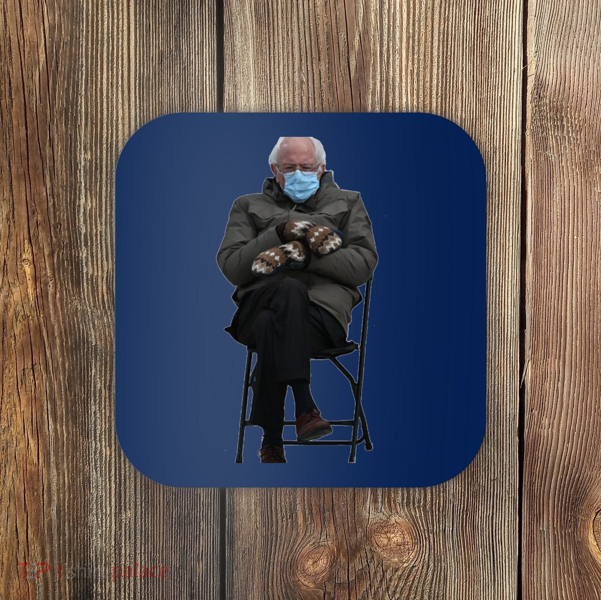 Bernie Sanders Mittens Sitting Inauguration Coaster