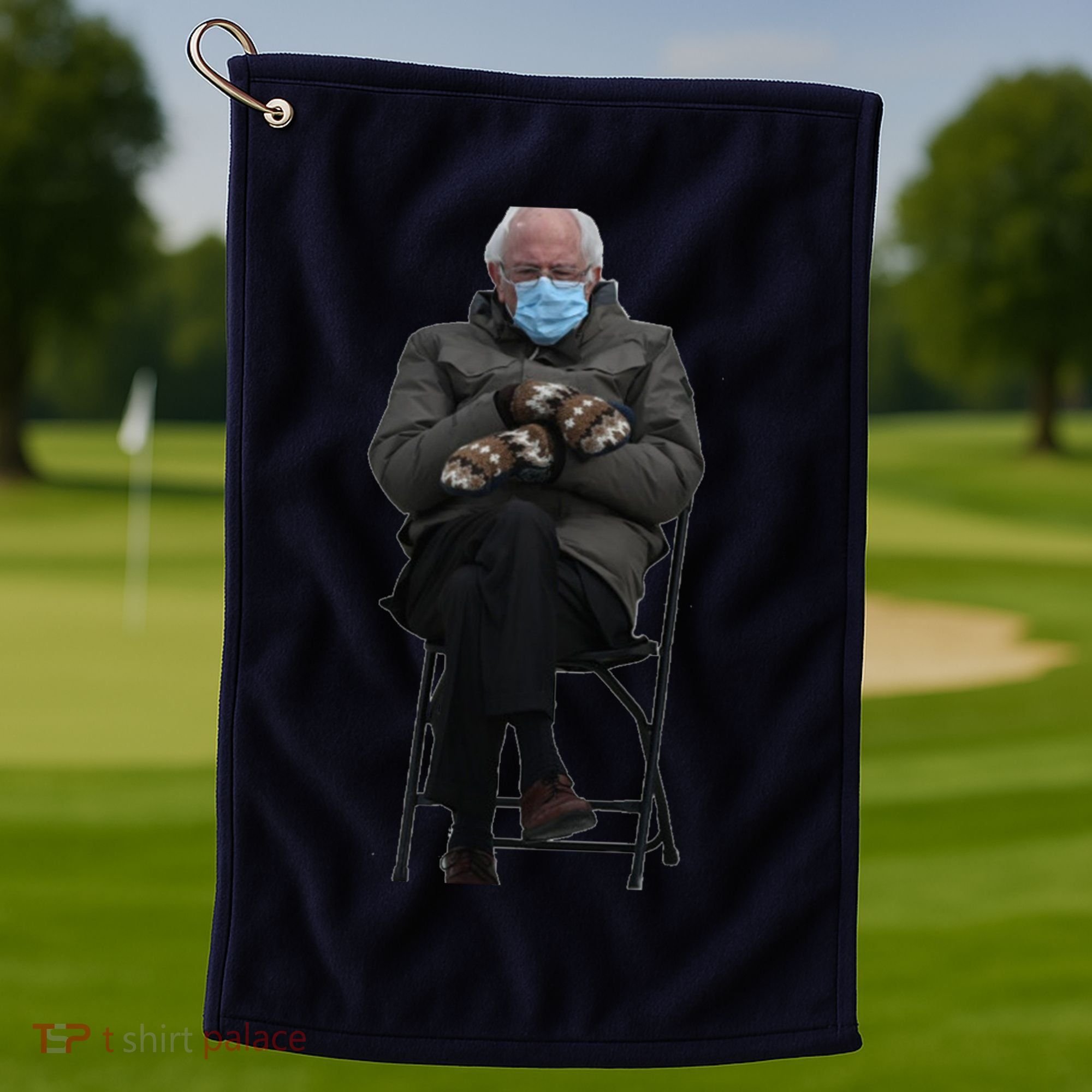 Bernie Sanders Mittens Sitting Inauguration Golf Towel