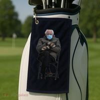 Bernie Sanders Mittens Sitting Inauguration Golf Towel thumb 2
