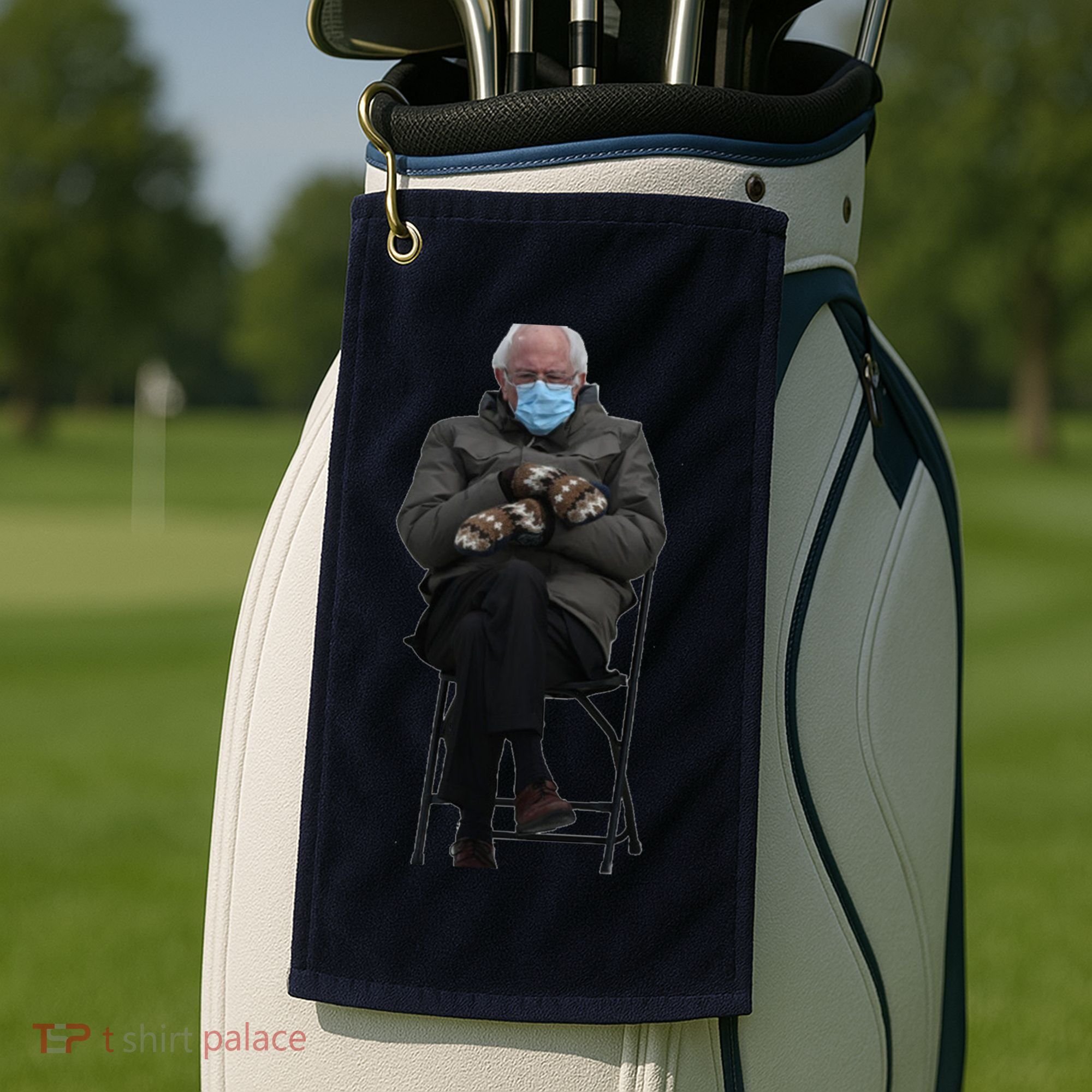 Bernie Sanders Mittens Sitting Inauguration Golf Towel
