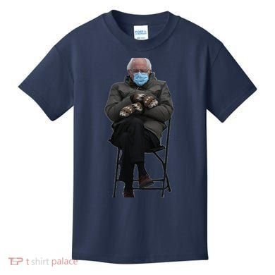 Bernie Sanders Mittens Sitting Inauguration Kids T-Shirt