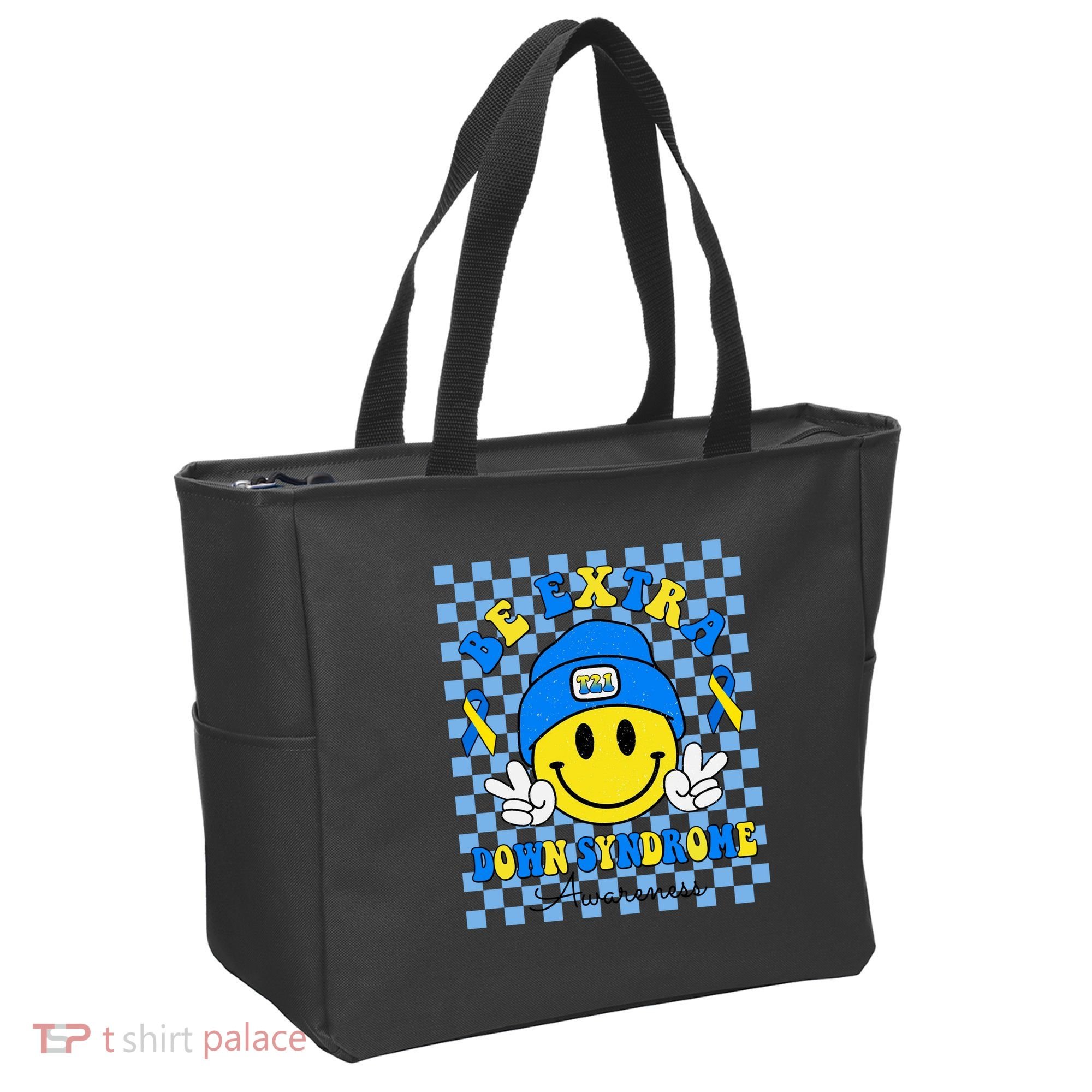 Be Extra Smile Face Down Syndrome Awareness Tote Bag