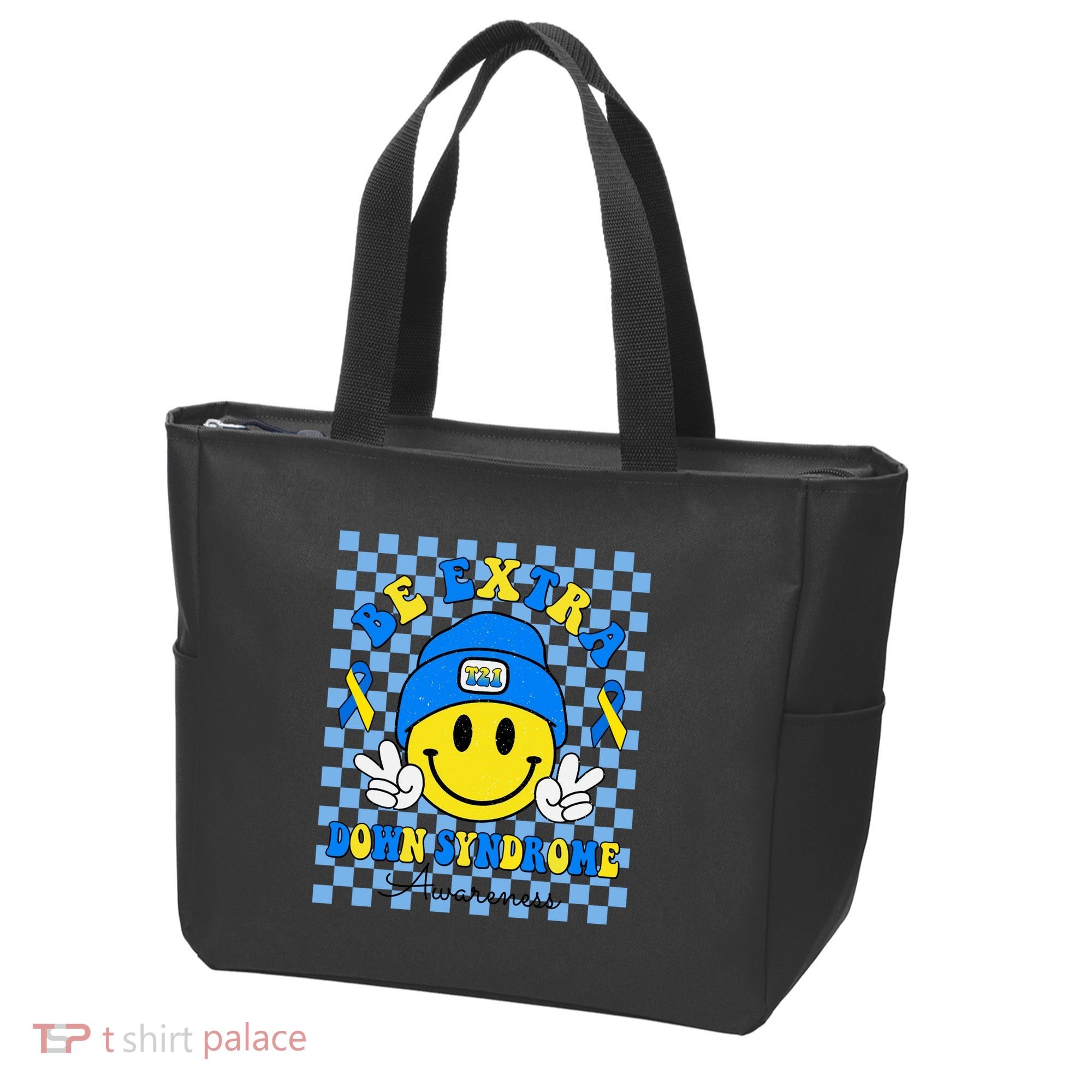 Be Extra Smile Face Down Syndrome Awareness Tote Bag