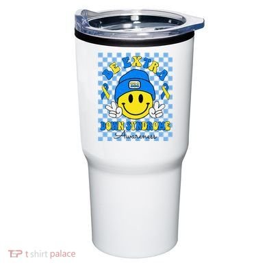 Be Extra Smile Face Down Syndrome Awareness Tumbler