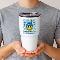 Be Extra Smile Face Down Syndrome Awareness Tumbler thumb 2