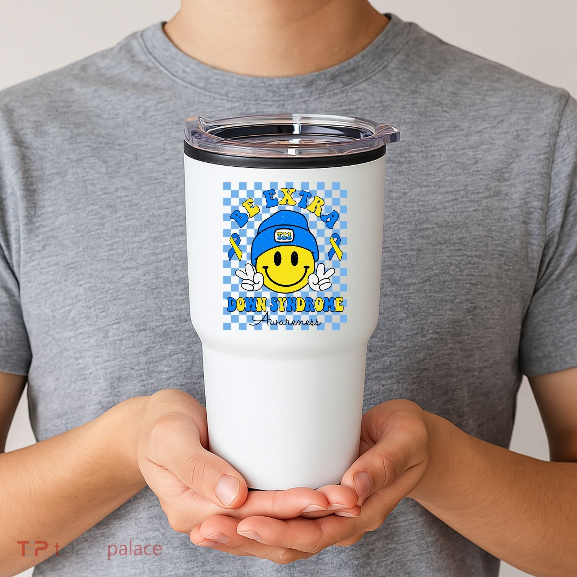 Be Extra Smile Face Down Syndrome Awareness Tumbler