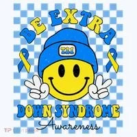 Be Extra Smile Face Down Syndrome Awareness Ornament thumb 1