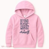 Behind Every Successful Woman Is Herself Kids Hoodie thumb 0
