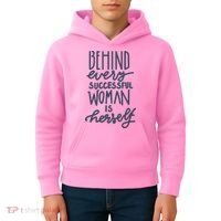 Behind Every Successful Woman Is Herself Kids Hoodie thumb 4