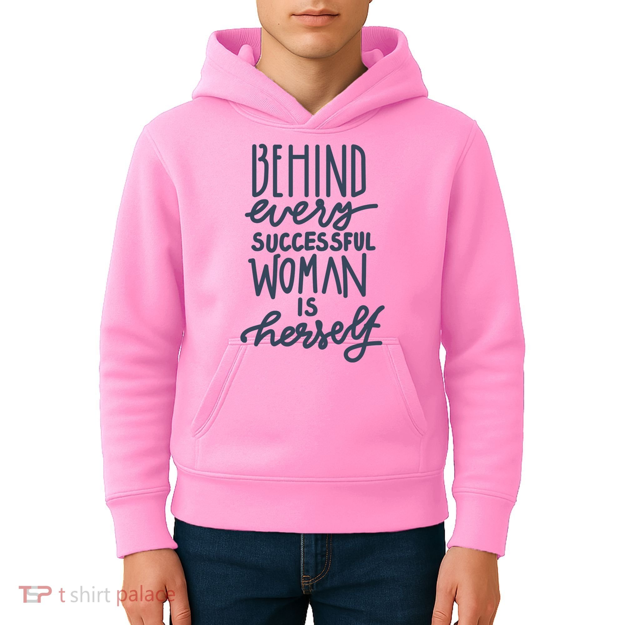 Behind Every Successful Woman Is Herself Kids Hoodie