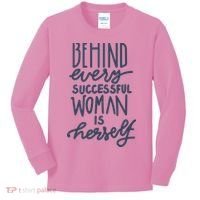 Behind Every Successful Woman Is Herself Kids Long Sleeve Shirt thumb 0