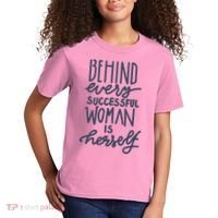 Behind Every Successful Woman Is Herself Kids T-Shirt thumb 2