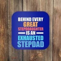 Behind Every Stepdaughter Is A Stepdad Stepdad Gift Coaster thumb 0
