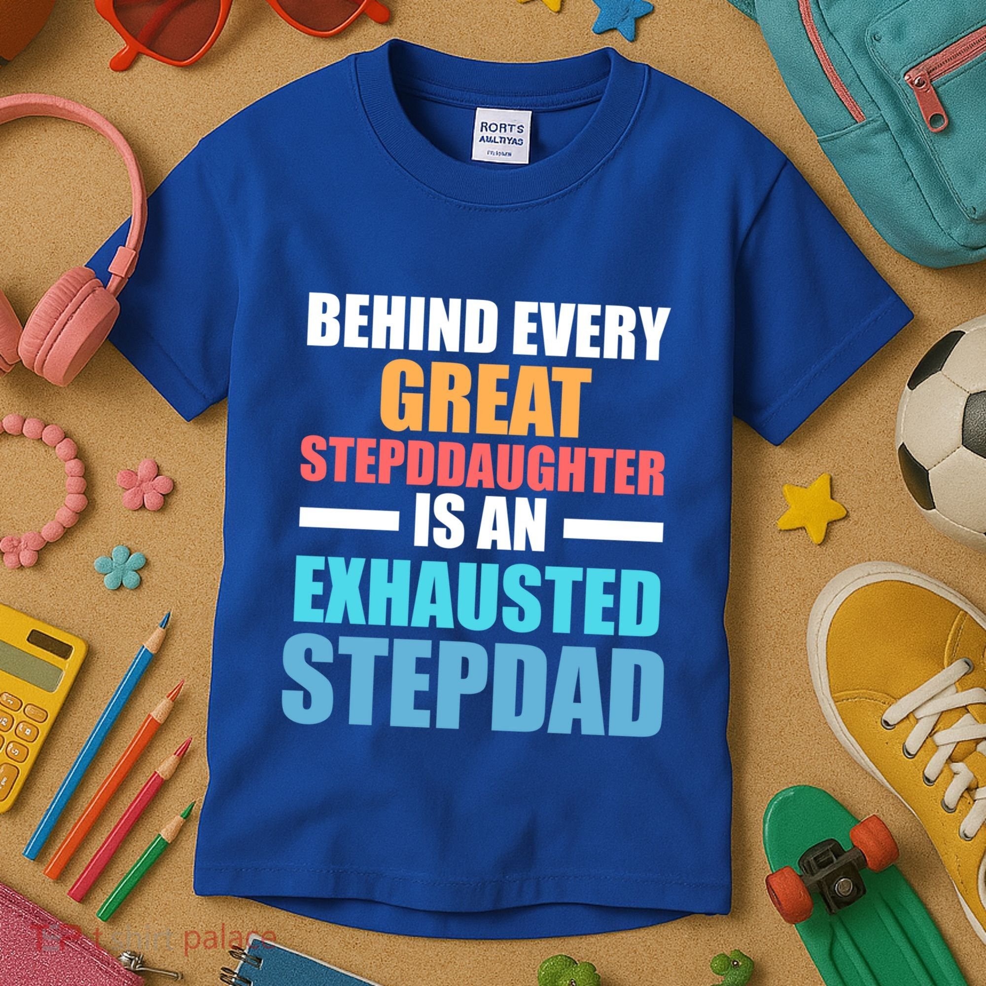 Behind Every Stepdaughter Is A Stepdad Stepdad Gift Kids T-Shirt
