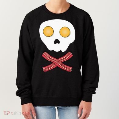 Bacon & Eggs Skull & Crossbones Fried Breakfast Gift Women's Sweatshirt