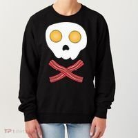 Bacon & Eggs Skull & Crossbones Fried Breakfast Gift Women's Sweatshirt thumb 0