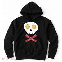 Bacon & Eggs Skull & Crossbones Fried Breakfast Gift Hoodie thumb 0