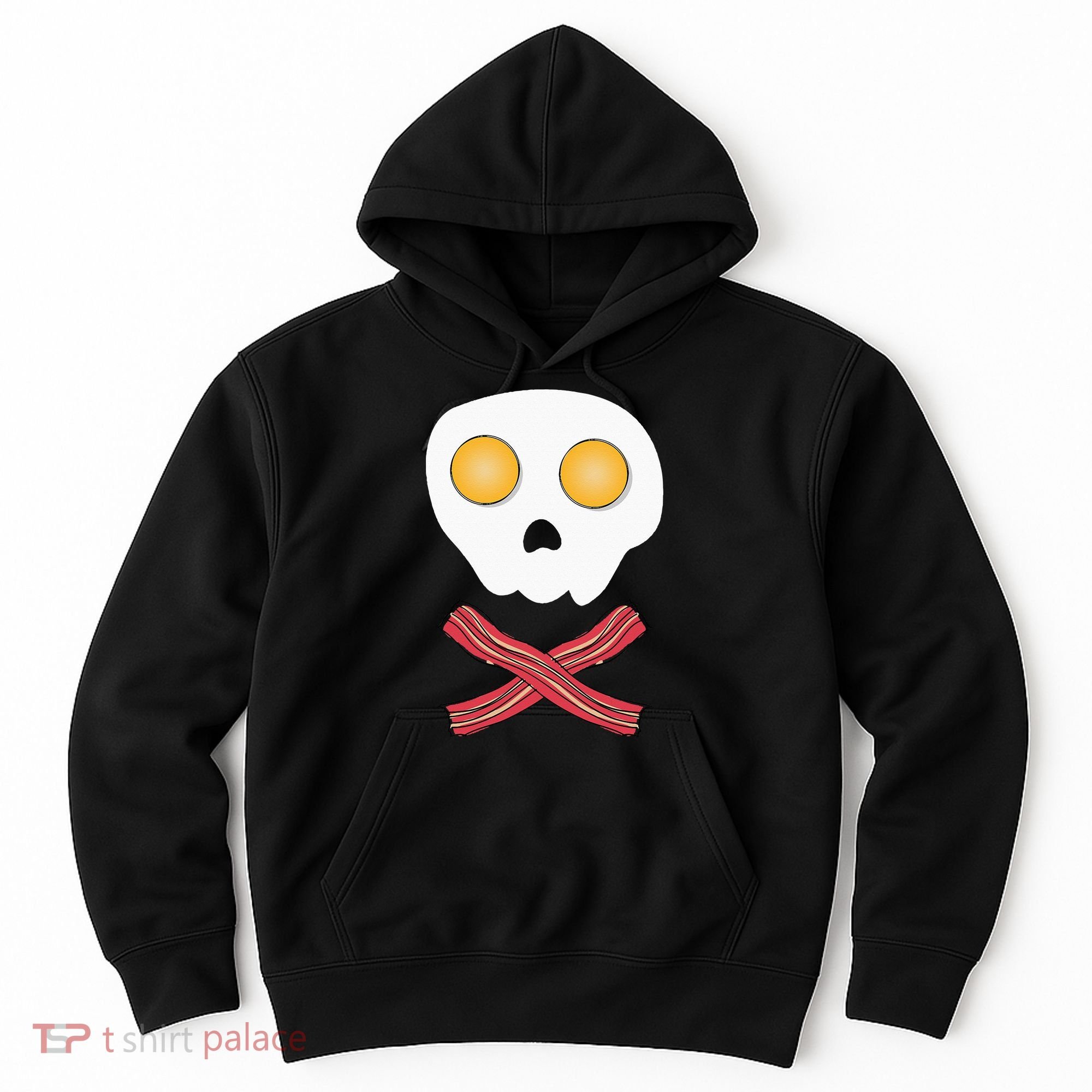 Bacon & Eggs Skull & Crossbones Fried Breakfast Gift Hoodie