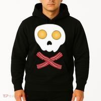 Bacon & Eggs Skull & Crossbones Fried Breakfast Gift Hoodie thumb 2