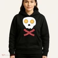 Bacon & Eggs Skull & Crossbones Fried Breakfast Gift Hoodie thumb 5