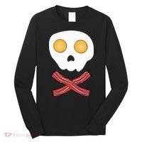 Bacon & Eggs Skull & Crossbones Fried Breakfast Gift Long Sleeve Shirt thumb 0
