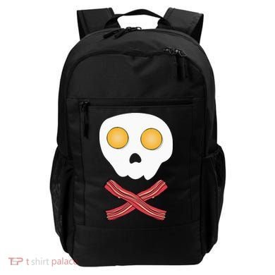Bacon & Eggs Skull & Crossbones Fried Breakfast Gift Backpack