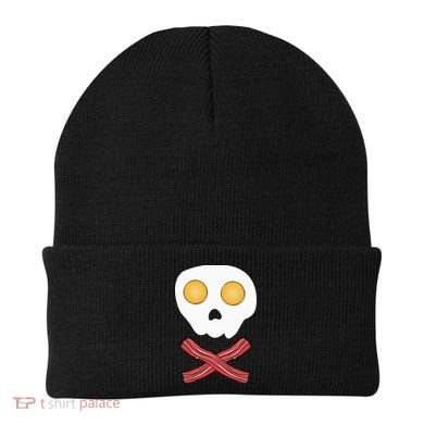 Bacon & Eggs Skull & Crossbones Fried Breakfast Gift Beanie