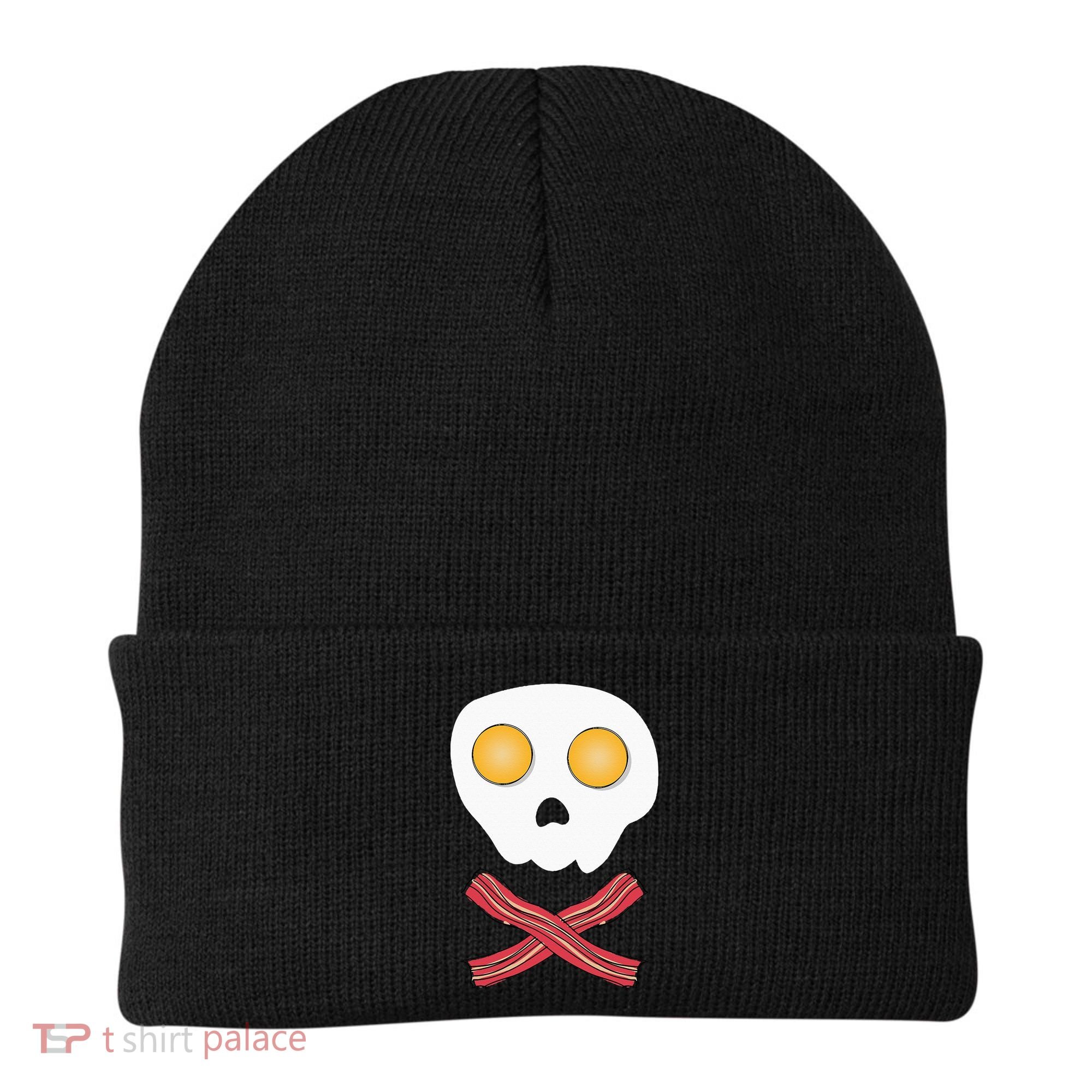 Bacon & Eggs Skull & Crossbones Fried Breakfast Gift Beanie
