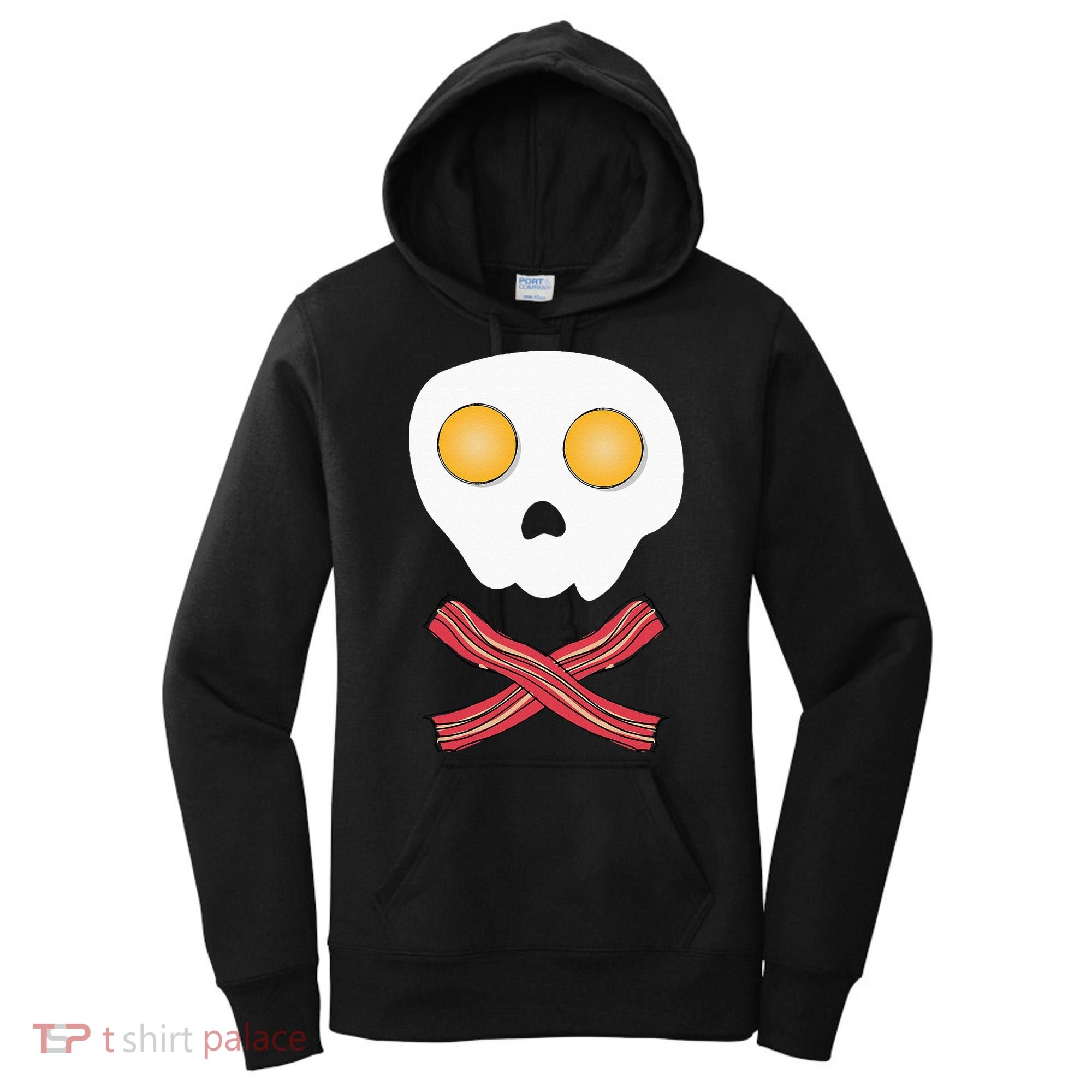 Bacon & Eggs Skull & Crossbones Fried Breakfast Gift Women's Hoodie