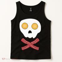 Bacon & Eggs Skull & Crossbones Fried Breakfast Gift Tank Top thumb 2