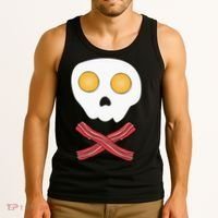 Bacon & Eggs Skull & Crossbones Fried Breakfast Gift Tank Top thumb 3