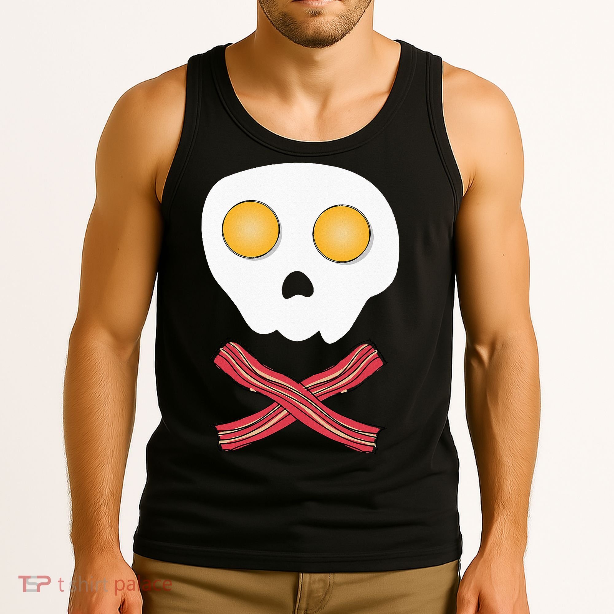 Bacon & Eggs Skull & Crossbones Fried Breakfast Gift Tank Top