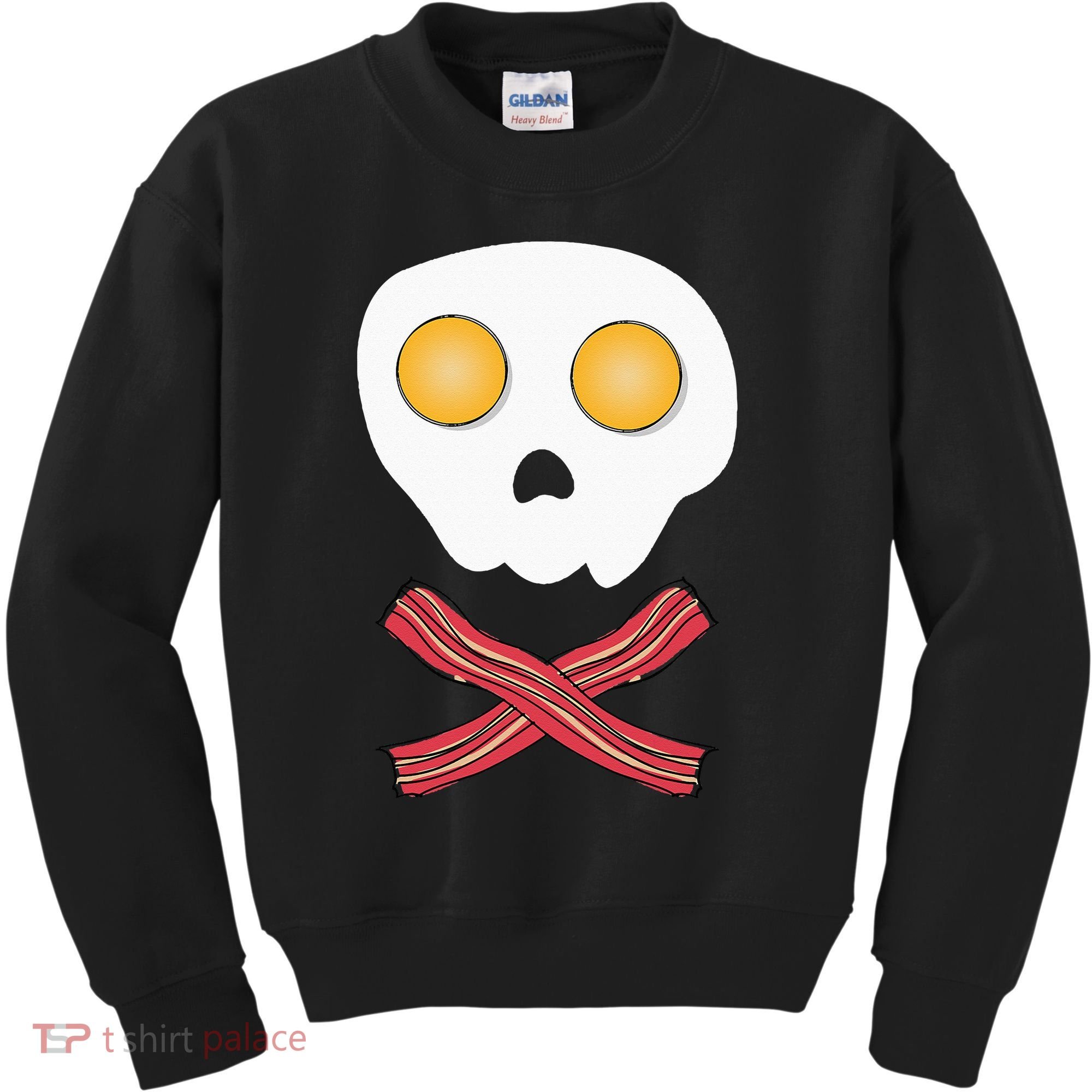 Bacon & Eggs Skull & Crossbones Fried Breakfast Gift Kids Sweatshirt