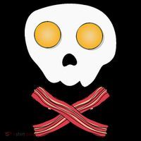 Bacon & Eggs Skull & Crossbones Fried Breakfast Gift Kids Sweatshirt thumb 2