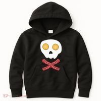 Bacon & Eggs Skull & Crossbones Fried Breakfast Gift Kids Hoodie thumb 0