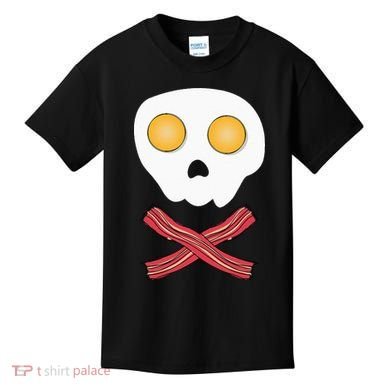 Bacon & Eggs Skull & Crossbones Fried Breakfast Gift Kids T-Shirt
