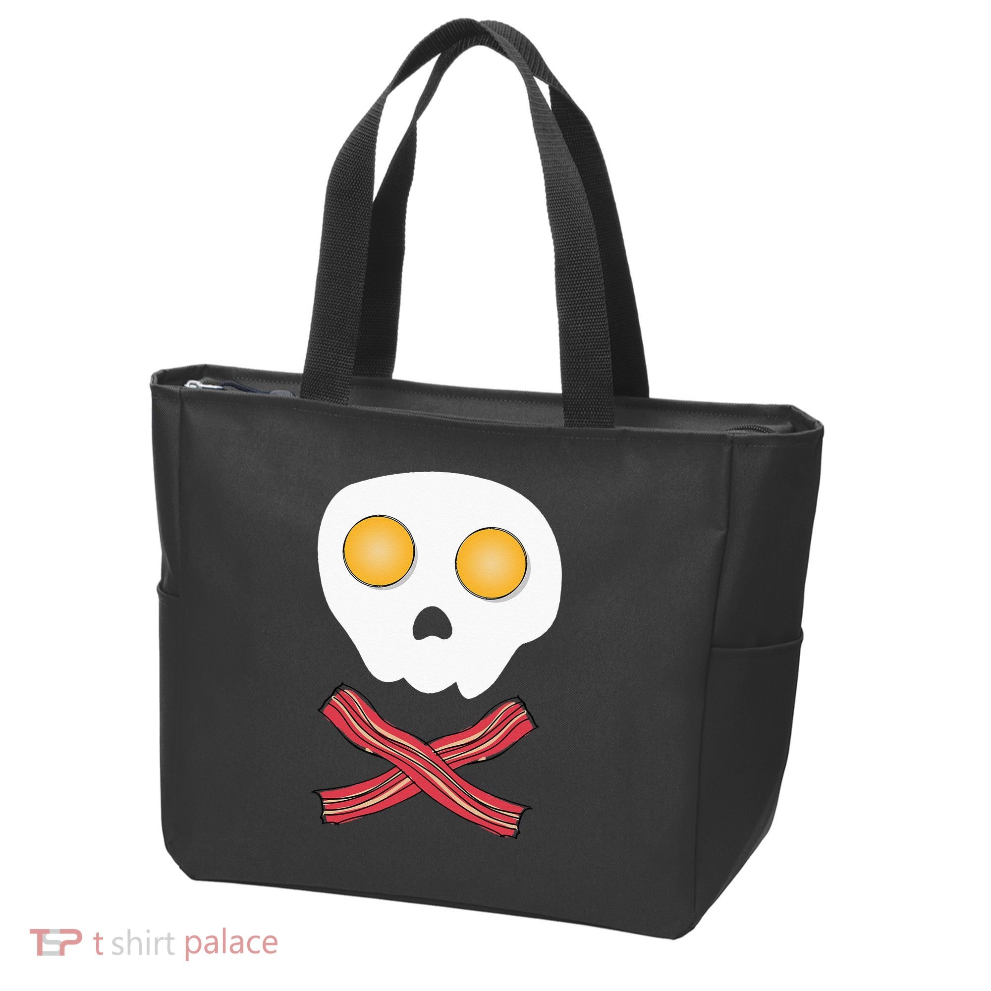 Bacon & Eggs Skull & Crossbones Fried Breakfast Gift Tote Bag