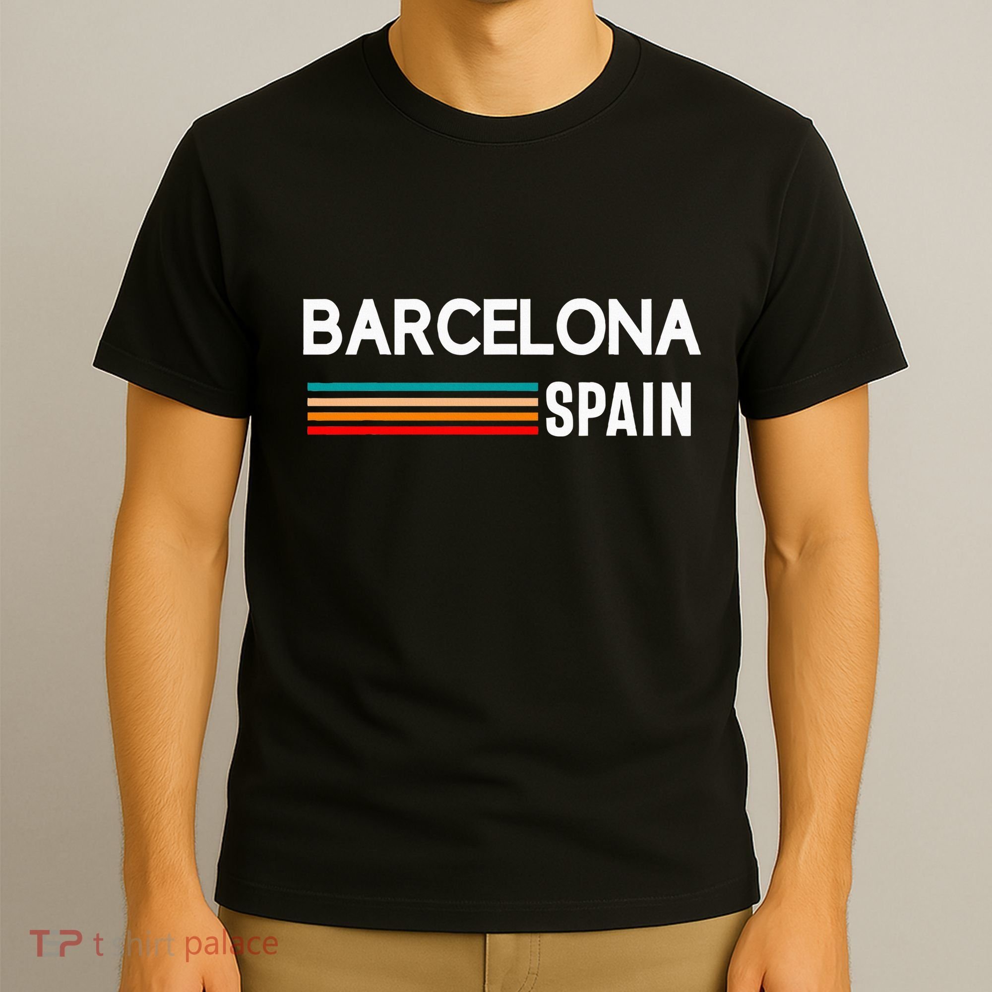Barcelona Espana Spain Est. Souvenir Flag Map Vacation T-Shirt