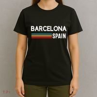 Barcelona Espana Spain Est. Souvenir Flag Map Vacation T-Shirt thumb 4