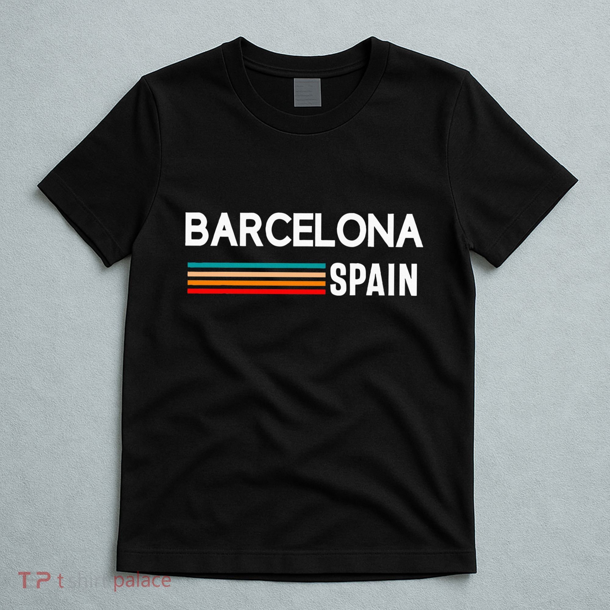 Barcelona Espana Spain Est. Souvenir Flag Map Vacation T-Shirt