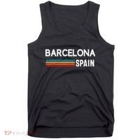 Barcelona Espana Spain Est. Souvenir Flag Map Vacation Tank Top thumb 0