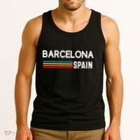 Barcelona Espana Spain Est. Souvenir Flag Map Vacation Tank Top thumb 3