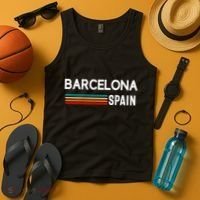 Barcelona Espana Spain Est. Souvenir Flag Map Vacation Tank Top thumb 4