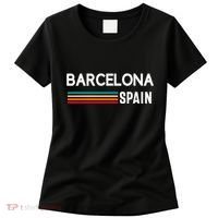 Barcelona Espana Spain Est. Souvenir Flag Map Vacation Women's T-Shirt thumb 0