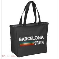 Barcelona Espana Spain Est. Souvenir Flag Map Vacation Tote Bag thumb 2