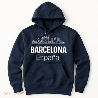 Barcelona Espana Spain Est Souvenir Flag Map Vacation Hoodie