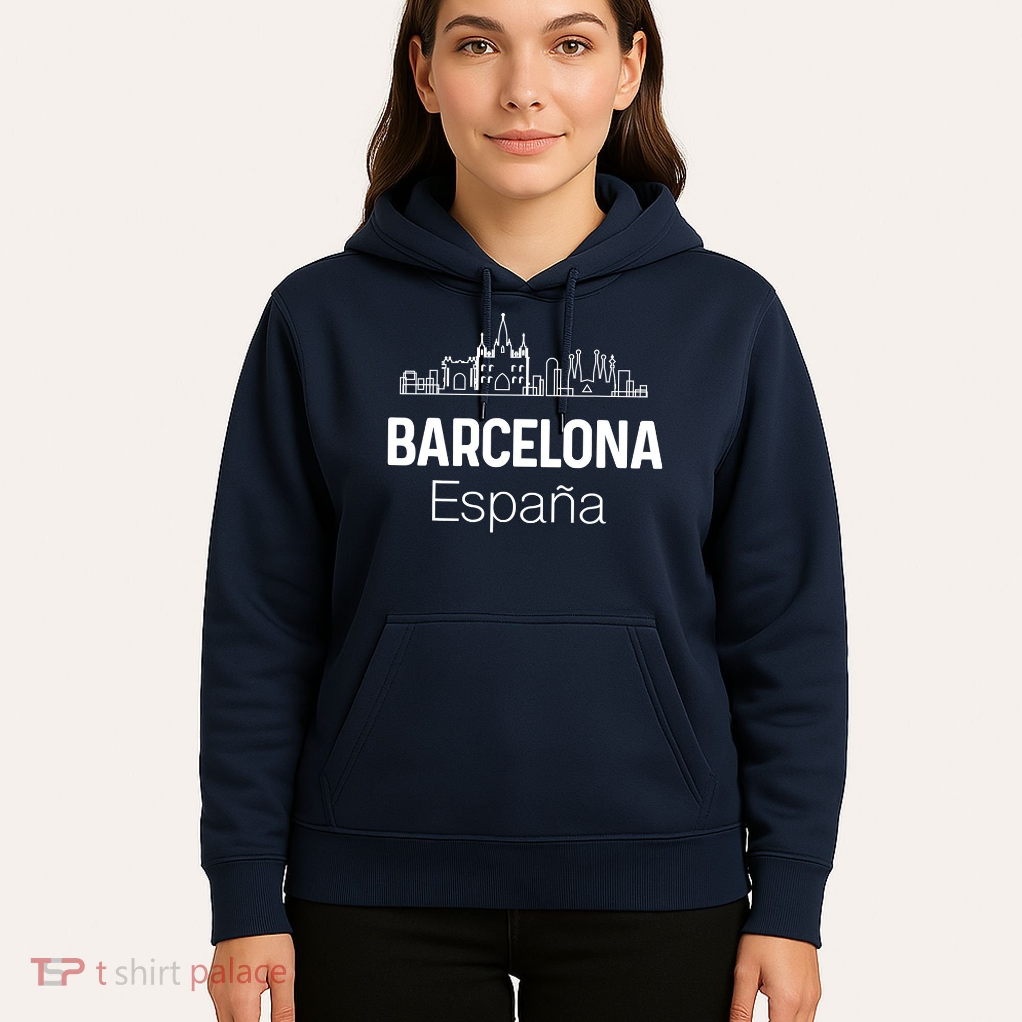 Barcelona Espana Spain Est Souvenir Flag Map Vacation Hoodie